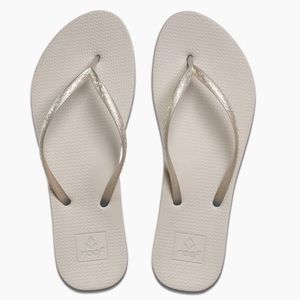 Silver rubber basic flip flops sandals Reef